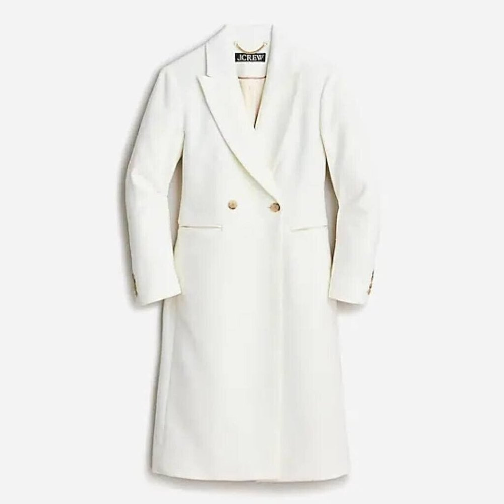 J. Crew NEW Mirabelle topcoat in Italian wool-cashmere - Ivory - size 8
